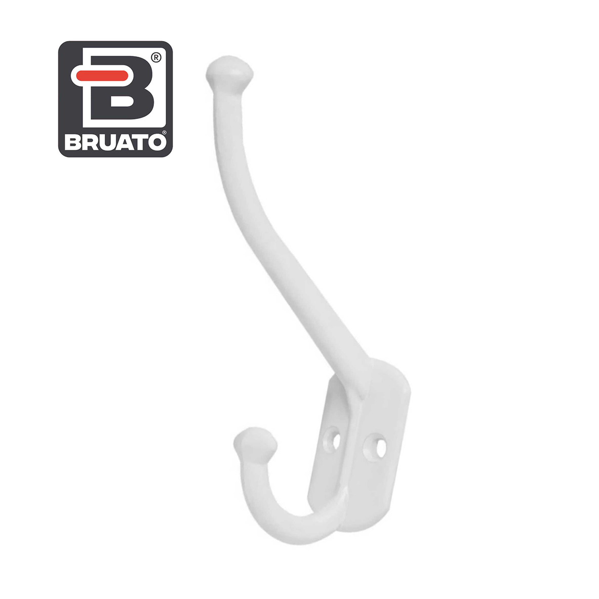 Percha doble de Aluminio blanco de diseño Bruato